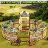 Complete 248PCS Animal Playground Set with 14 Realistic Wild Animals Build Your Own Animal Park, Interactive Playset with Openable Fences & Battle Station, for Boys Girls Kids Toddlers 3-8 (Brown) view 4