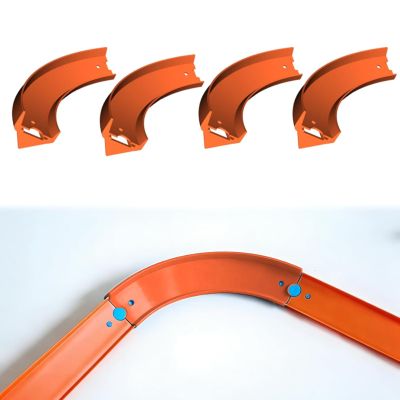 90 Degree Banked Turn Combo Pack of 4 for Hot Wheels Compatible Track Set,Combined into 180 Degrees (Orange)