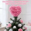 11.8 Inch Mini Valentine Day Tree Topper Glitter Hearts Tree Topper, Artificial Rose Flower Valentines Mini Heart Trees Ornaments with Bow for Valentine's Day Holiday Decoration (Pink 22.5cm 1pcs) view 3