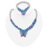 Tressify Jewelry Set For Young Girls, 2 Pcs Blue Butterfly Necklace And Bracelet, Acrylic Party Favors view 1