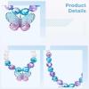 Tressify Jewelry Set For Young Girls, 2 Pcs Blue Butterfly Necklace And Bracelet, Acrylic Party Favors view 2