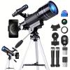 150x Telescope, 70mm Aperture Telescope, High Magnification, Portable Astronomical Telescope (Black) view 1
