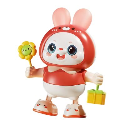 Robot Rabbit - Robot Bunny 48 Songs Electric, Dancing Animal Interactive Toys Hardware, Head Lifting Training Gear, Animated Pet Mascot | for Boys Girls Children Bedside Bedroom Bookshelf