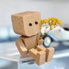 Crazyview Valentine Couple Shaking Wooden Man Figurine, Funny Shaking Feet Woodens Doll with 12PCS Magnetic Expressions, DIY Car Ornament Desktop Decor, Creative Gifts for Him Her (Brown A) view 2