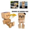 Crazyview Valentine Couple Shaking Wooden Man Figurine, Funny Shaking Feet Woodens Doll with 12PCS Magnetic Expressions, DIY Car Ornament Desktop Decor, Creative Gifts for Him Her (Brown A) view 3