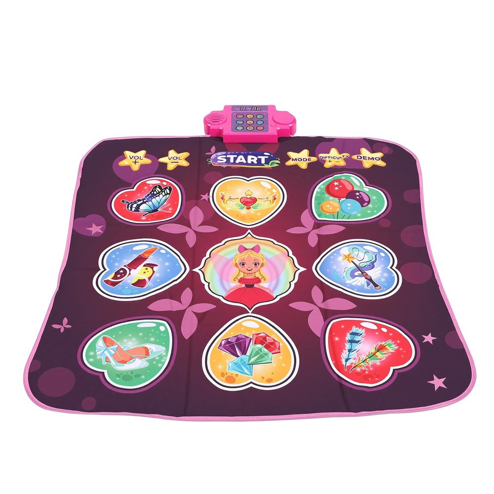 SUNGOOYUE Dance Pad, Electronic Music Mat with 80 Sounds Foldable Non Slip Playmat for Kids Adults Gift for for 3 to 12 Years Old Girls Birthday Toys Gifts (Roseate)