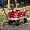 Heavy Duty Steel Wooden Garden Utility Wagon with 10 All-Terrain Air Tires, Heavy-Duty Toy Hauling Cart with Foldable Handle, Kids Outdoor Play Wagon & Yard Tool Carrier (Red) view 3