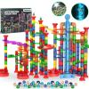 Glow in The Dark Marble Run 325 Piece Set Motorized Elevator STEM Maze Construction Blocks Kids Ages 3 Plus Easter Birthday Gift Boys Girls view 1