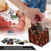 JANENFNA Card Deck Box for MTG, Card Storage Box Fits 100+ Single Sleeved Cards, Large Capacity PU Leather Card Storage Box with Strong Magnet for Magic Commander TCG/CCG,Red Mushroom Flower Print view 3