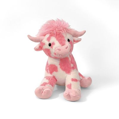 13 Inch Pink Cow Stuffed Animal, Adorable Plush Cow Doll, Floppy Dairy Cattle Soft with Rose, Soft Valentine Decorations, Gifts for Her & Boyfriend Kids Boys Girls Lover (Cow A)