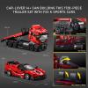 AOUHMN City Car Transporter Truck with FXX K Sports Cars Kit, 2 in 1 Model Car Building Set for Aldults, Ages 14+, Gift for Birthday, Detailed Carrier & Trailer Truck to Display (1728PCS, A-95002) view 2