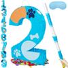 PCFING 20 Inch Dog Paw Number 2 Piata with 30 Inch Piata Stick Blindfold Confetti for Boy Girl Adults Birthday Party Decorations, Anniversary Celebration, Fiesta view 1