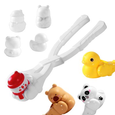 5Pcs Snowball Maker Clips Snow, Snow Toys, Cartoon Capybara Snowman Ice Mold Tool - Snows Ball Maker Tool for Winter Outdoor Activities Home Party, Reusable Suitable for Adults and Children