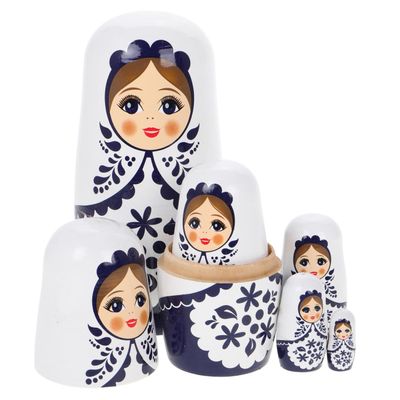 Russian Nesting Dolls for Kids Wooden Matryoshka Doll Set Hand Painted Craft Toy Gift for Birthday and Ornament