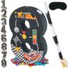 PCFING 20 Inch Race Car Number 8 Piata with 30 Inch Piata Stick Blindfold Confetti for Boy Girl Adults Racing Birthday Party Decorations, Anniversary Celebration, Fiesta view 1