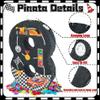 PCFING 20 Inch Race Car Number 8 Piata with 30 Inch Piata Stick Blindfold Confetti for Boy Girl Adults Racing Birthday Party Decorations, Anniversary Celebration, Fiesta view 3