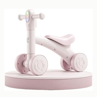 Bicycles Balance Bike 2 in 1Wiggle Car Silent Wheels Detachable Balance Board Toy Set for Indoor Outdoor Play(Pink,No Rocking Board)