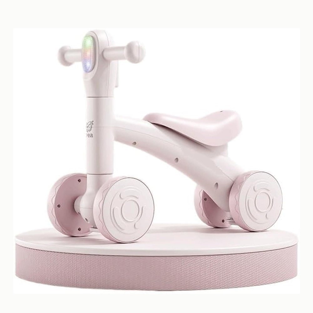 Bicycles Balance Bike 2 in 1Wiggle Car Silent Wheels Detachable Balance Board Toy Set for Indoor Outdoor Play(Pink,No Rocking Board)