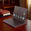 3-Tier American Flag Coin Holder, Wooden Tabletop Display Stand Holds 70-80, Commemorative Coin Display Stand view 3