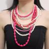 Baroque Imitation Pearl Multi-Layered Retro Bohemian Exaggerated Necklace,multicolored,42+7cm view 2
