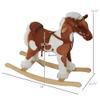 Classic Wooden Rocking Horse Toy with Plush Body, Realistic Sound Effects, Smooth Rocking Motion and Handcrafted Details view 3