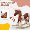 Classic Wooden Rocking Horse Toy with Plush Body, Realistic Sound Effects, Smooth Rocking Motion and Handcrafted Details view 4