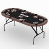 Garvee 71" Foldable Poker Table for 8 Players, Texas Holdem Casino Table with Padded Rails & Cup Holders, Portable Folding Game Table for Blackjack, Dominoes, Home Game Nights (Brown) view 1