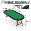 Garvee 71" Foldable Poker Table for 8 Players, Texas Holdem Casino Table with Padded Rails & Cup Holders, Portable Folding Game Table for Blackjack, Dominoes, Home Game Nights (Green) view 2