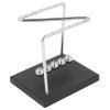 Balance Pendulum Ball Physics Science Toy, Metal Pendulum Balls Office Desk Decoration, Stress Relieving Fun Game with Birch Base for Kids Adults, Educational Gift for Home Office view 2