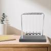 Balance Pendulum Ball Physics Science Toy, Metal Pendulum Balls Office Desk Decoration, Stress Relieving Fun Game with Birch Base for Kids Adults, Educational Gift for Home Office view 3