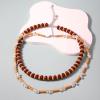 Bohemian Women'S Beaded Double Layered Vintage Necklace,brown,42+7cm view 2