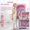 3 Tier Kids Dollhouse with Roof Window and Furniture Wooden Mini Doll House Playhouse for 3 Years Old and Above view 3