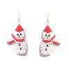 6.8 * 2.9cm Vintage Christmas Handmade Snowman Earrings For Women ,white,6.8 * 2.9cm view 1