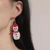 6.8 * 2.9cm Vintage Christmas Handmade Snowman Earrings For Women ,white,6.8 * 2.9cm view 2