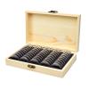 Medal Holder & Display Case - 50 Capsules & Wooden Box for Coin & Dollar Storage (21x13x4.5cm / 8.3x5.1x1.8in) view 1