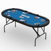 Garvee 71" Foldable Poker Table for 8 Players, Texas Holdem Casino Table with Padded Rails & Cup Holders, Portable Folding Game Table for Blackjack, Dominoes, Home Game Nights (Blue) view 1
