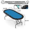 Garvee 71" Foldable Poker Table for 8 Players, Texas Holdem Casino Table with Padded Rails & Cup Holders, Portable Folding Game Table for Blackjack, Dominoes, Home Game Nights (Blue) view 2