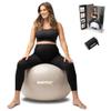 BABYGO Birthing Ball - Pregnancy Yoga Labor & Exercise Ball & Book Set Trimester Targeting, Maternity Physio, Birth & Recovery Plan Included Anti Burst Eco Friendly (Oatmeal, 65cm - Electric) view 1