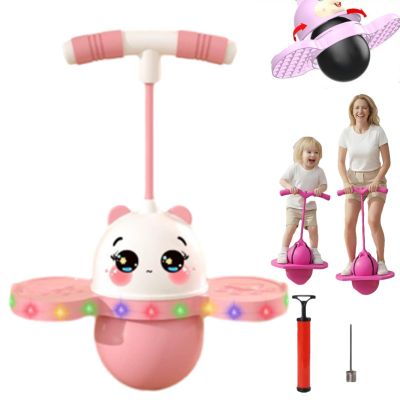 Pogoball  bouncing & balance training toy, Balance Board with Handle, Bouncing Ball with Handle, Pogo Balls for Aldult, Improves Coordination, Perfect for Indoor or Outdoor Use (With light-B)
