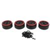 4pcs Beadlock Wheel Rim for 1/10 RC Crawler Car, Carbon Fibre Sealed Hexagonal Beadlock Wheel Hub with Aluminum Alloy Cover, Lightweight Performance Rock Climbing Wheels for SCX10 (Red) view 1