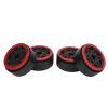 4pcs Beadlock Wheel Rim for 1/10 RC Crawler Car, Carbon Fibre Sealed Hexagonal Beadlock Wheel Hub with Aluminum Alloy Cover, Lightweight Performance Rock Climbing Wheels for SCX10 (Red) view 2