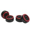 4pcs Beadlock Wheel Rim for 1/10 RC Crawler Car, Carbon Fibre Sealed Hexagonal Beadlock Wheel Hub with Aluminum Alloy Cover, Lightweight Performance Rock Climbing Wheels for SCX10 (Red) view 4