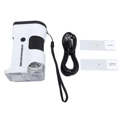 2.0 Inch Portable Microscope for Kids, Handheld Digital Microscope with LED Light, 800X HD 1080P Magnification, Adjustable Stage and Focus Knob, Pocket Microscope for Science Lab E
