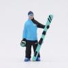 Amagogo 3X 1:64 Snowboarding Figure Tiny People Model Realistic Resin Photo Prop Skiing view 3