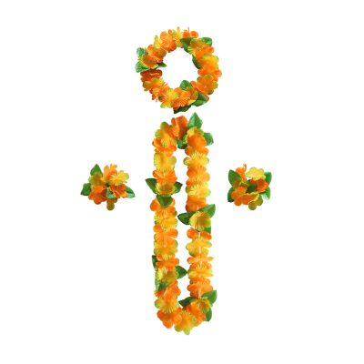 SHYYOULQE Hawaiian Luaus Leis Tropicals Party Supplies Hulas Garland Necklaces Bracelets Headband for Beach Theme Decors Decorations Supplies