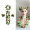 SHYYOULQE Hawaiian Luaus Leis Tropicals Party Supplies Hulas Garland Necklaces Bracelets Headband for Beach Theme Decors Decorations Supplies view 2