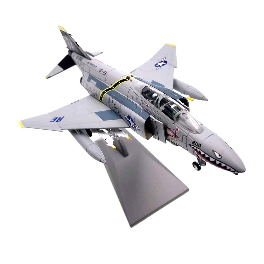 1100 for F-4 Fighter Phantom 2 Bomber Military Alloy Diecast Simulation Aircraft Model Boys Gifts Hobby Playgame Kit