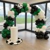 Soccer Balloons, 50 Pcs Green Black White Balloons with Black White Football Print and Foil Balloon for Boys Men Soccer Football Birthday Club Party Sport Theme Baby Shower Party Decorations view 4