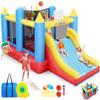 AKEYDIY Inflatable Bounce House, Kids Bouncy House for Big Kids 3-12, Bounce House with Extra Wide Slide&Climbing Wall&Removable Volleyball Net, Outdoor/Indoor Kids Bouncy Castle for Backyard/Party view 1