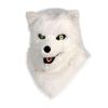 Fursuit Wolf Fox Mask,Realistic Dog Wolf Mask Mouth Movable,Halloween Moving Jaw Therian Masks for Role-Play Party (White) view 1
